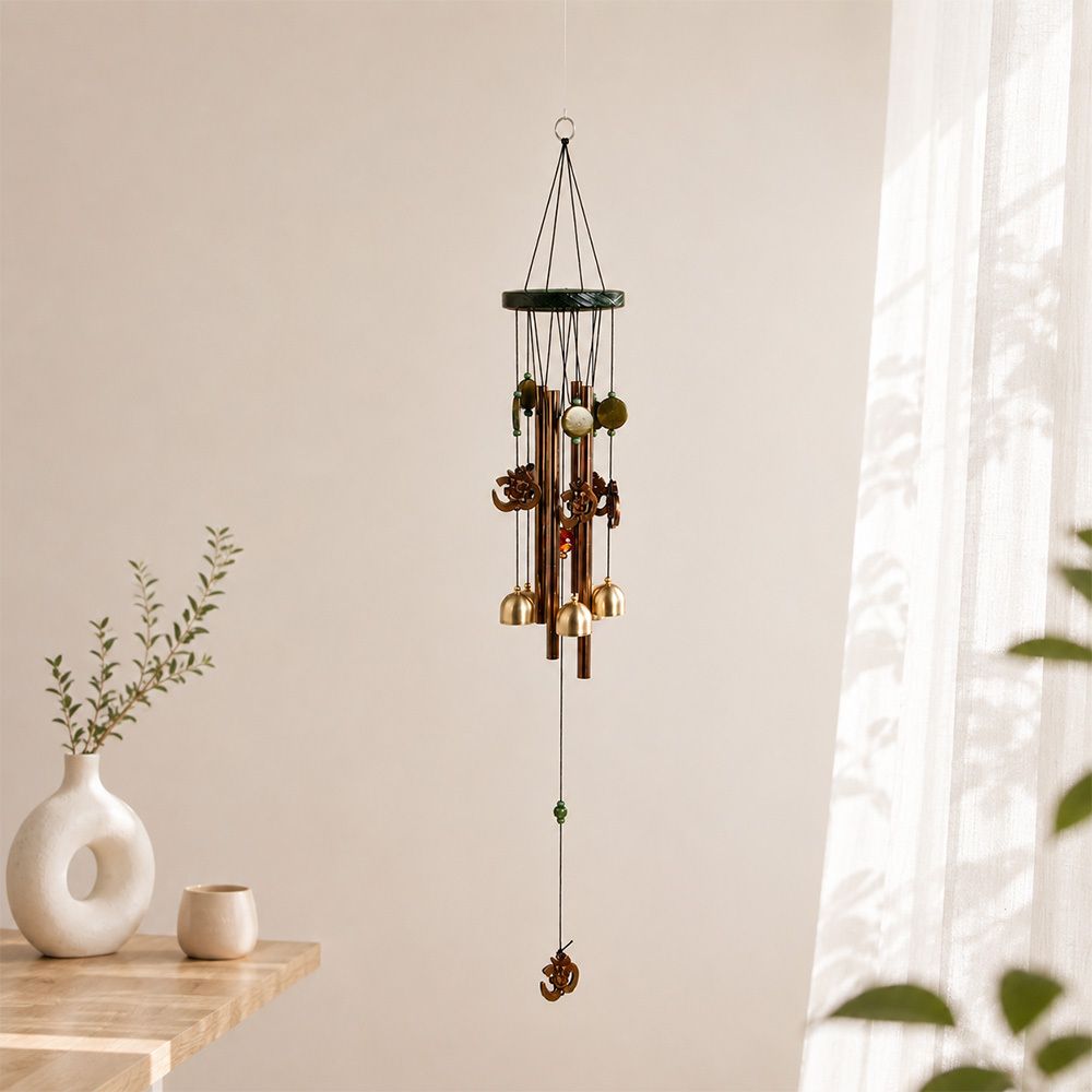 archies Sacred Wind Chime Hanging Decor for Home, Balcony & Garden Brass Windchime-picture-29