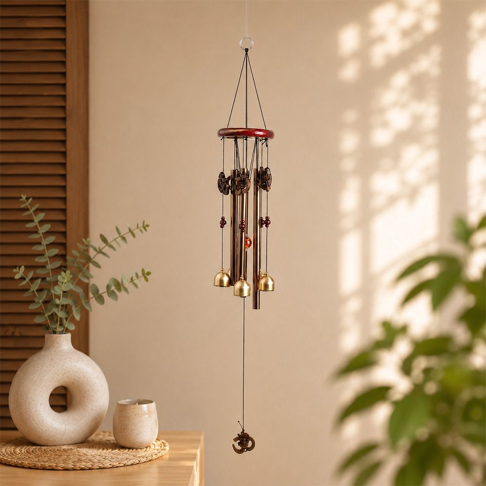 archies Om Chakra Wind Chime Hanging for Home & Garden Décor Brass Windchime-picture-46