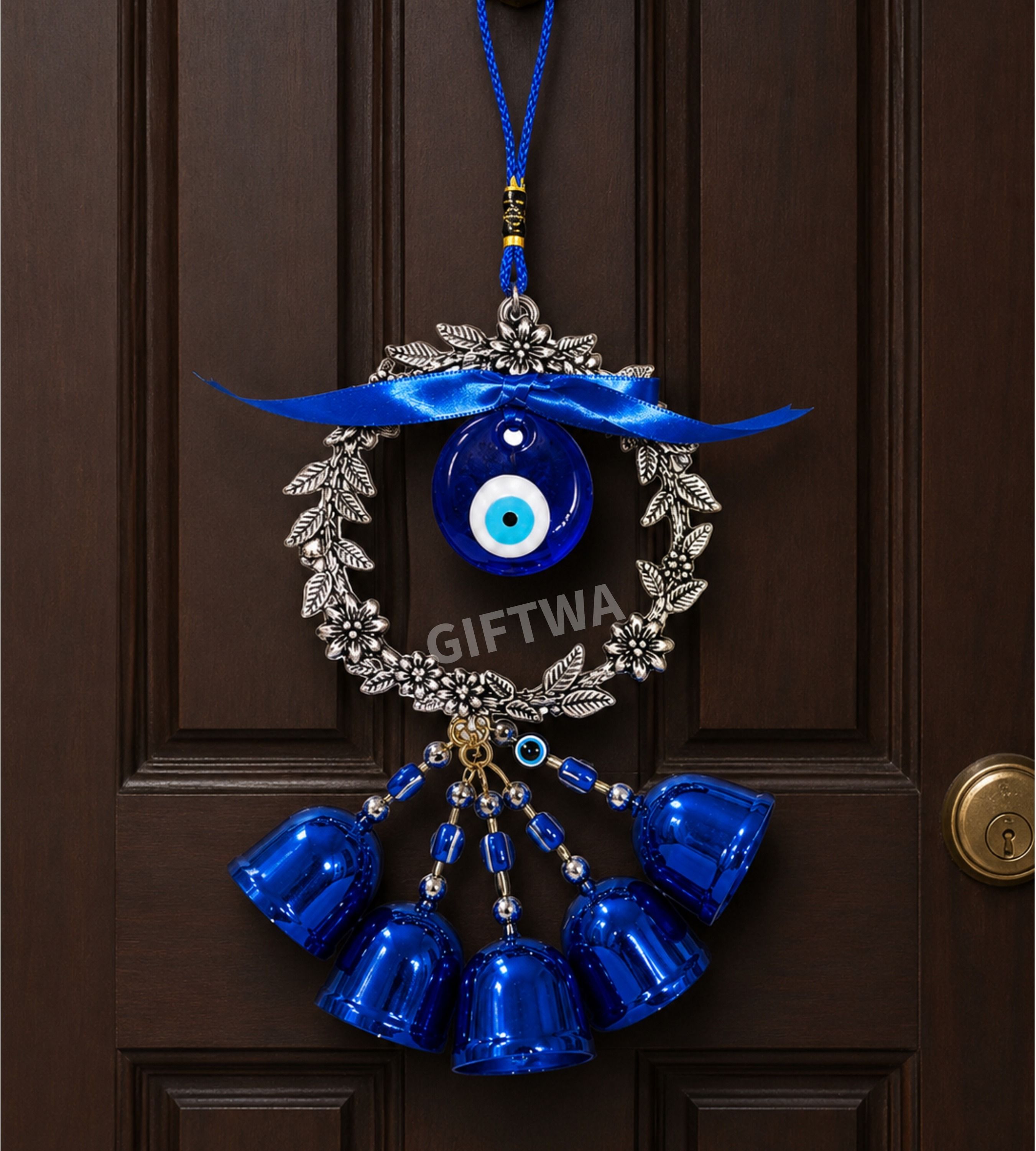 Evil Eye Wind Chime Door Hanging for Positive Energy Home Decor Brass Windchime-image-43