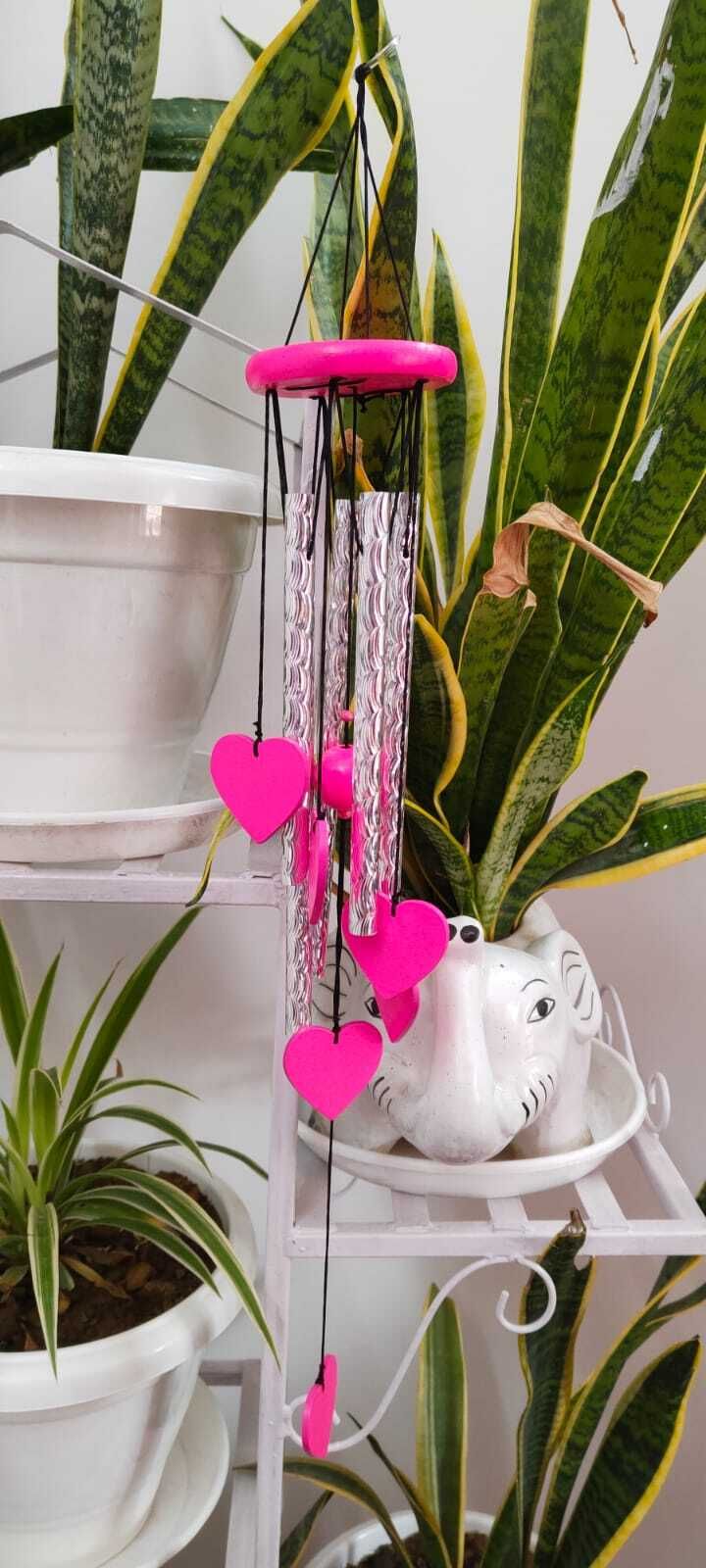 divine Wind Chime with heart 5 Pipes for Positive Energy, Decorative for Home/Balcony . Steel Windchime-picture-19