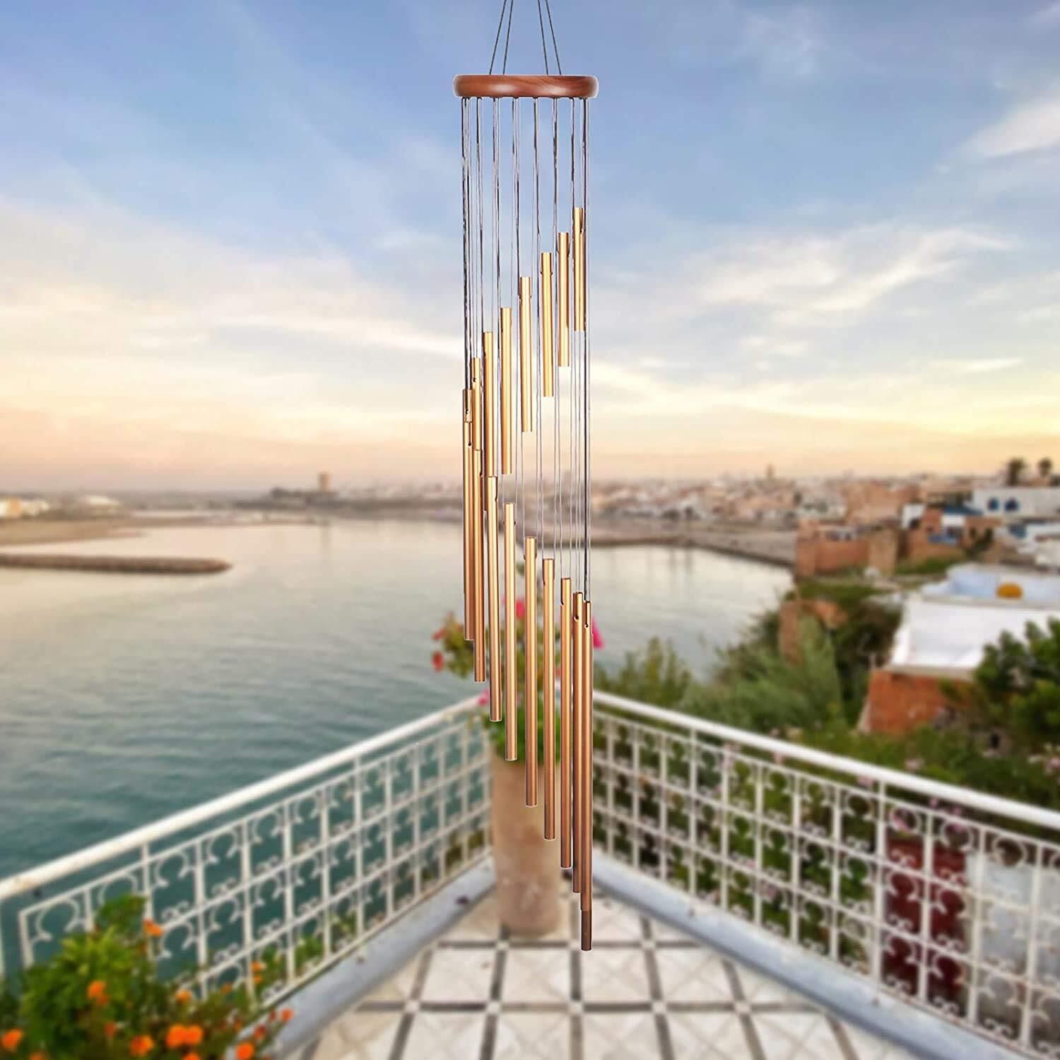 hemynom 18 Tube Windchime gold Aluminium Windchime-picture-15