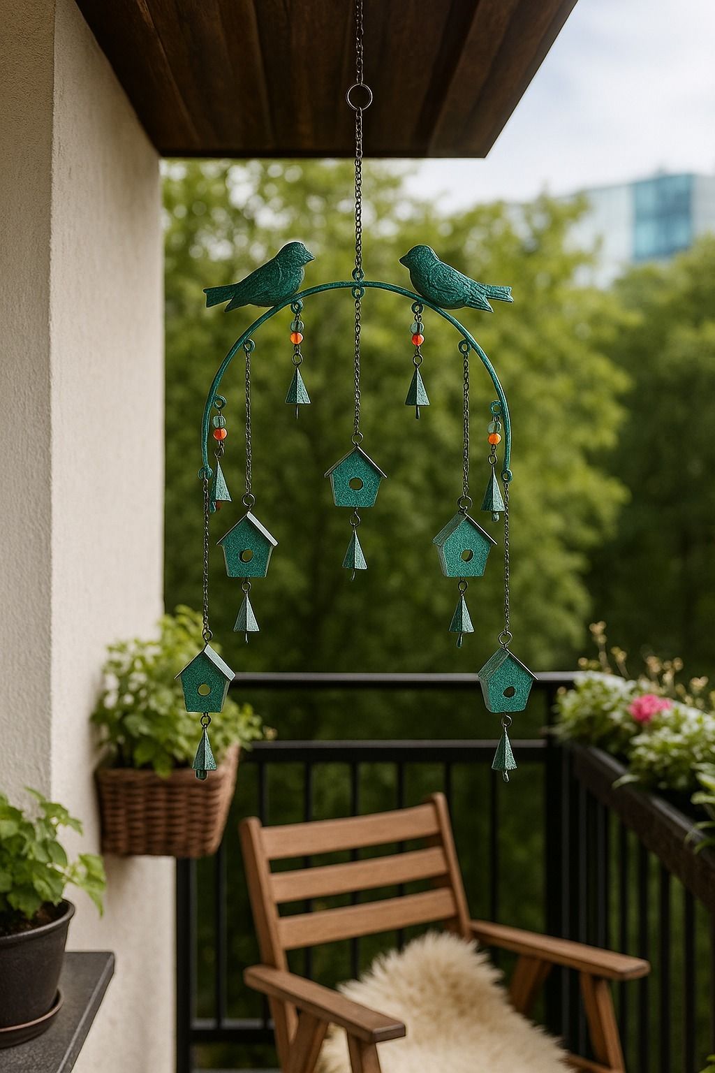 Metal Windchime Wall hanging with sound for wall decor Home Balcony Garden Iron Windchime-image-7