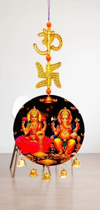 adhyand Devi Lakshmi & Lord Ganesh Mahalakshmi Vishnupriya Jagat Janani Wall Hanging Wood Windchime-picture-10