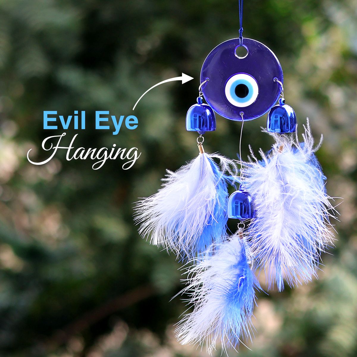 reiki crystal products Feng Shui Evil Eye hanging Wind Chimes For Home Office Car Bike Aluminium, Iron Windchime-picture-34