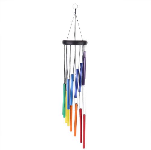 giggle gallery Vibrant 12-Pipe Rainbow Musical Hanging Bells home garden Brass Windchime-picture-31