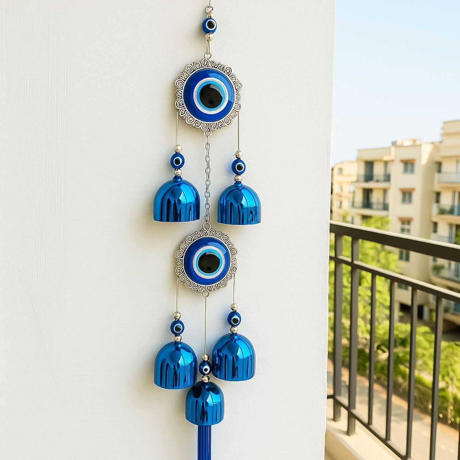 Mangalyaam_Premium Evil EYE Wind Chimes for Good Luck and Positivity Aluminium Windchime-image-14