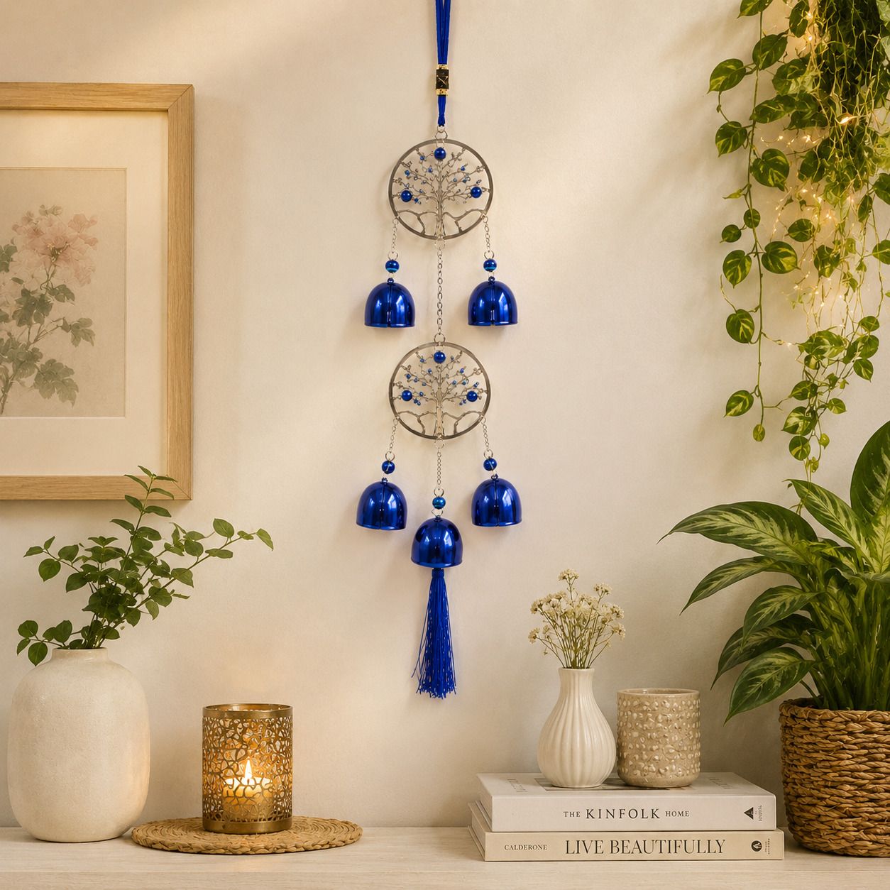 Blue Serenity Hanging Wind Chime Aluminium Windchime-image-47