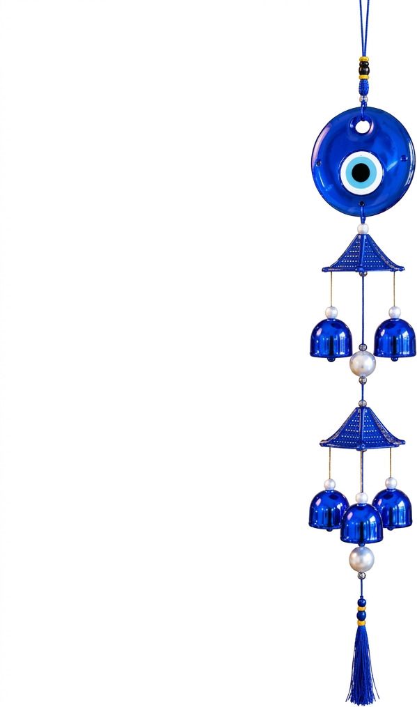 nytraders Premium Evil Eye Wind Chime Hanging for Home Decor Plastic, Aluminium Windchime-picture-40