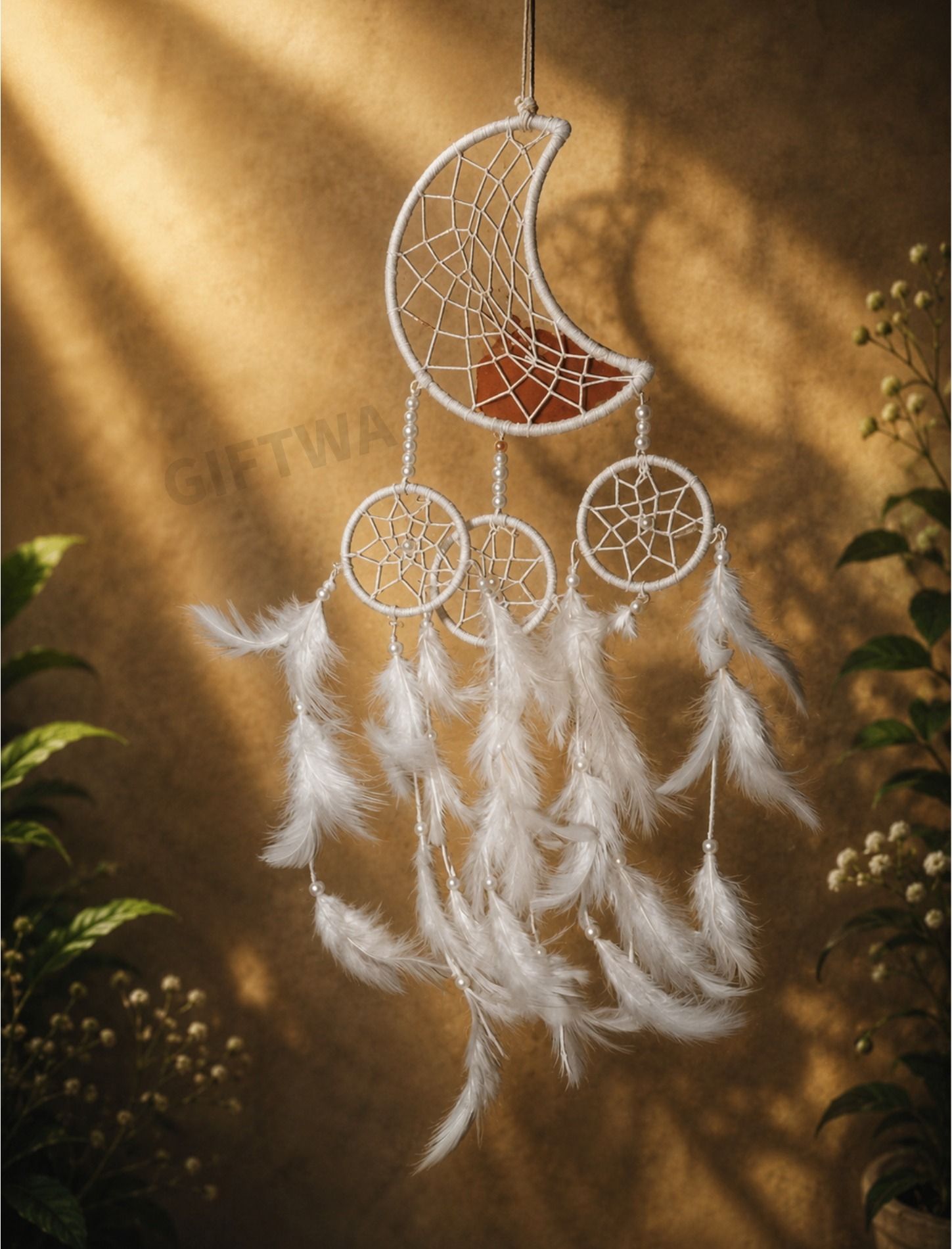 giftwa moon dream catcher for Bedroom, Living Room & Home Decoration Stainless Steel, Feather Dream Catcher-picture-19