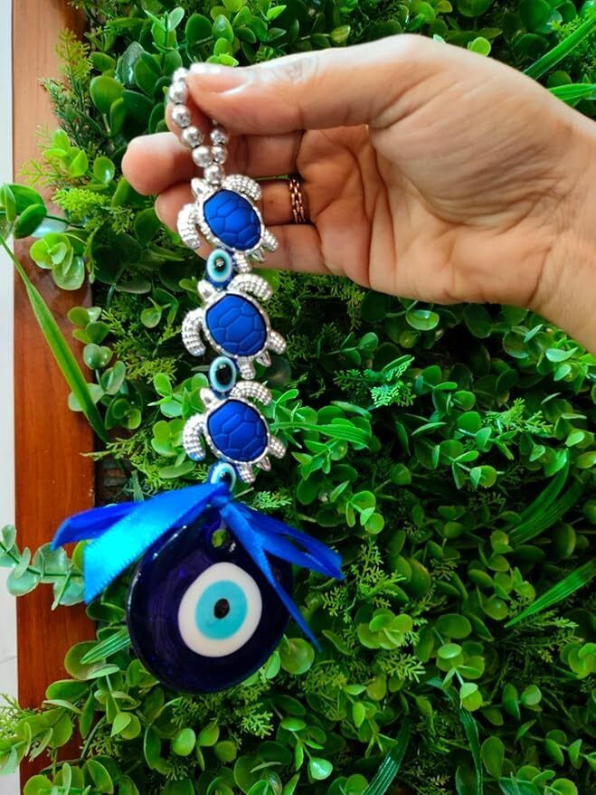 vigamu Vastu Feng Shui Evil Eye Wall Hanging for Success Health Wealth Office Car Glass, Plastic Windchime-picture-41