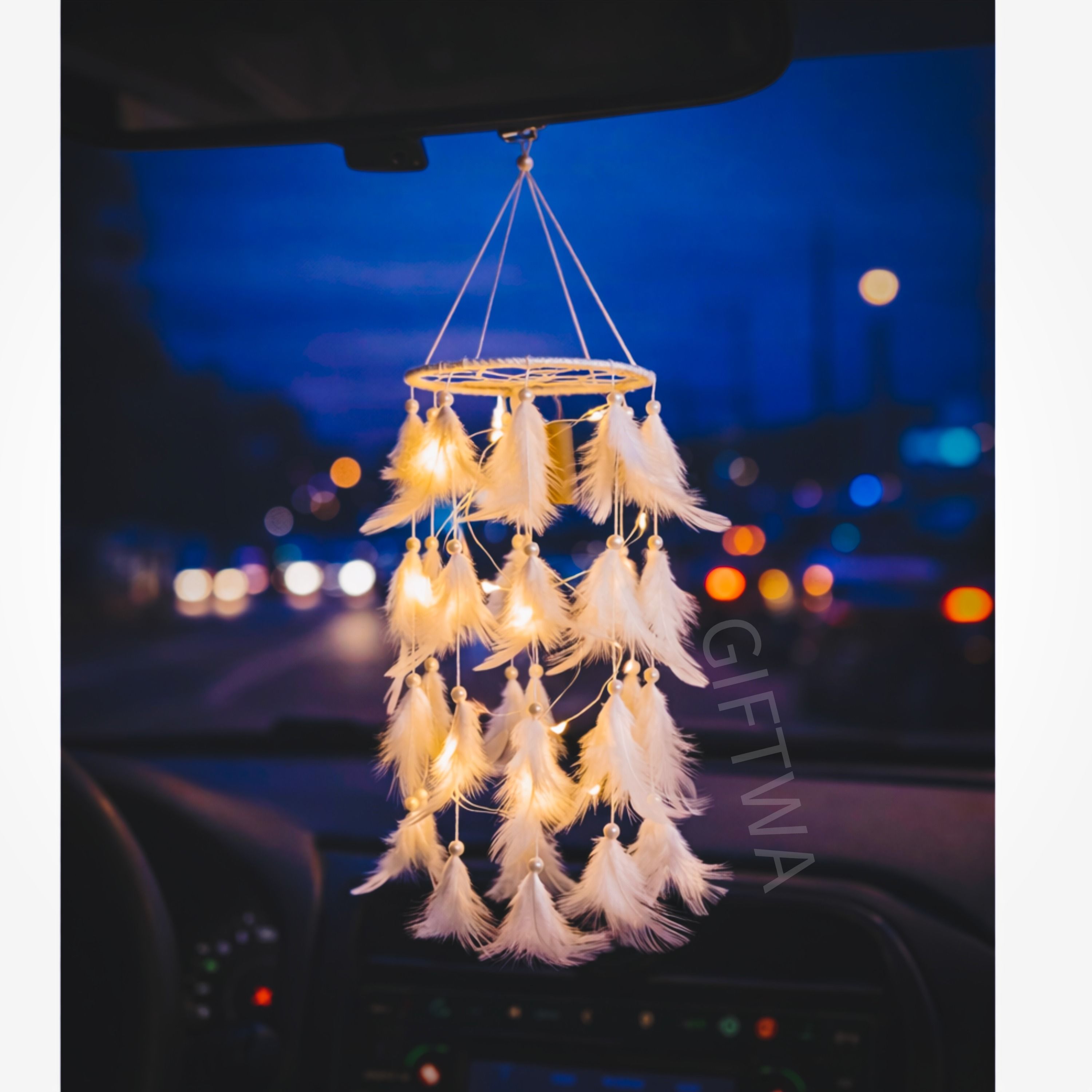 giftwa Dream Catcher with LED Light for Car & Wall Hanging,Bedroom, Living Room Feather Dream Catcher-picture-29