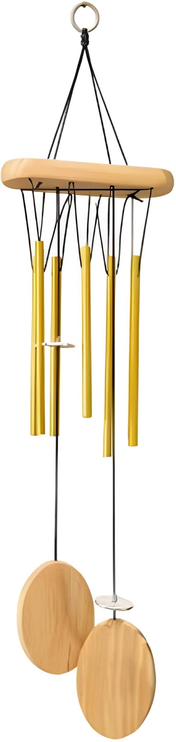 ppselects 6-Tube Golden Metal Wind Chime for Home Decor & Balcony Gold Plated Windchime-picture-24