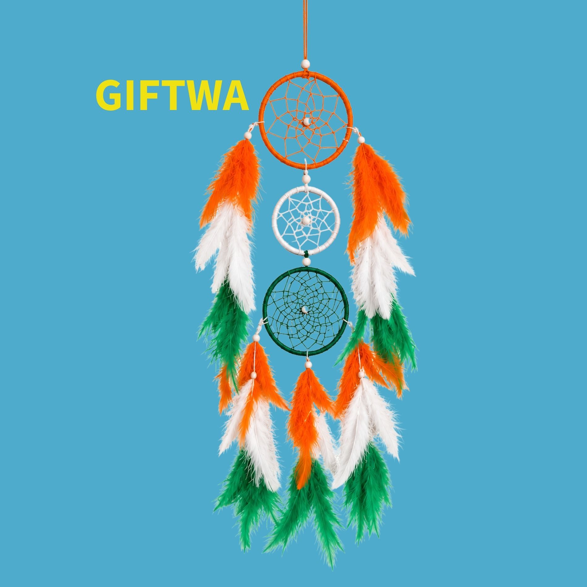 giftwa Handmade Dream Catcher Wall Hanging Decor for Bedroom & Living Room Stainless Steel, Feather Dream Catcher-picture-33