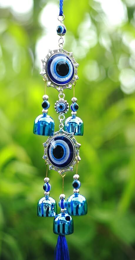 Wind Chimes for Home Positive Energy, Evil Eye Hanging for Home, Evil Eye Aluminium Windchime-image-15