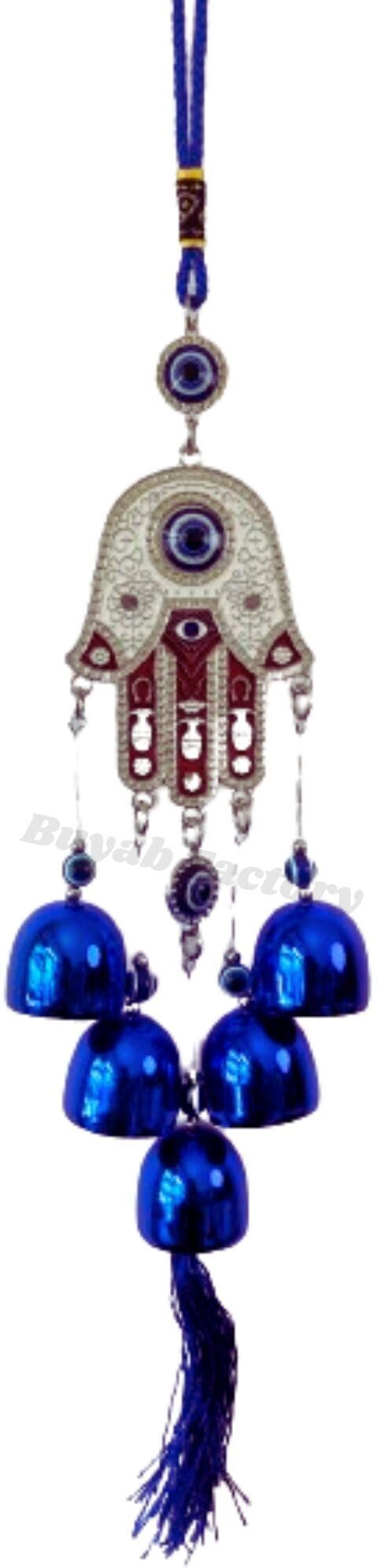 Evil Eye Door Hanging Nazar Suraksha Protection Good Luck Gifting Brass, Aluminium Windchime-image-46