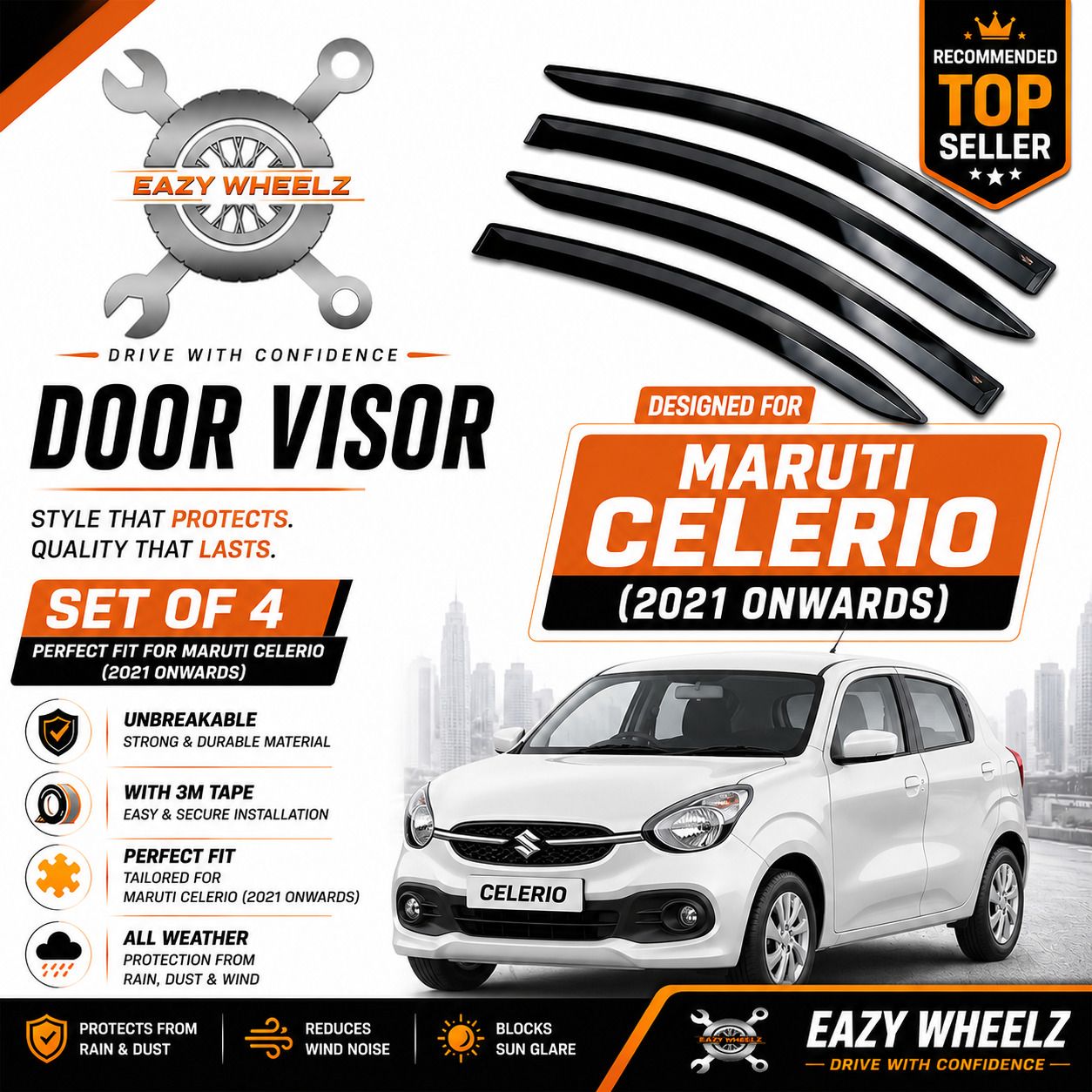 Non-convertibles Front, Rear Wind Deflector-image-16