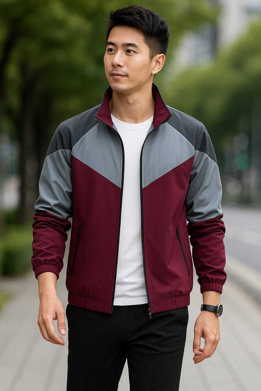 MATIKA Men Colorblock Casual Jacket Solid Men Wind Cheater-picture-12