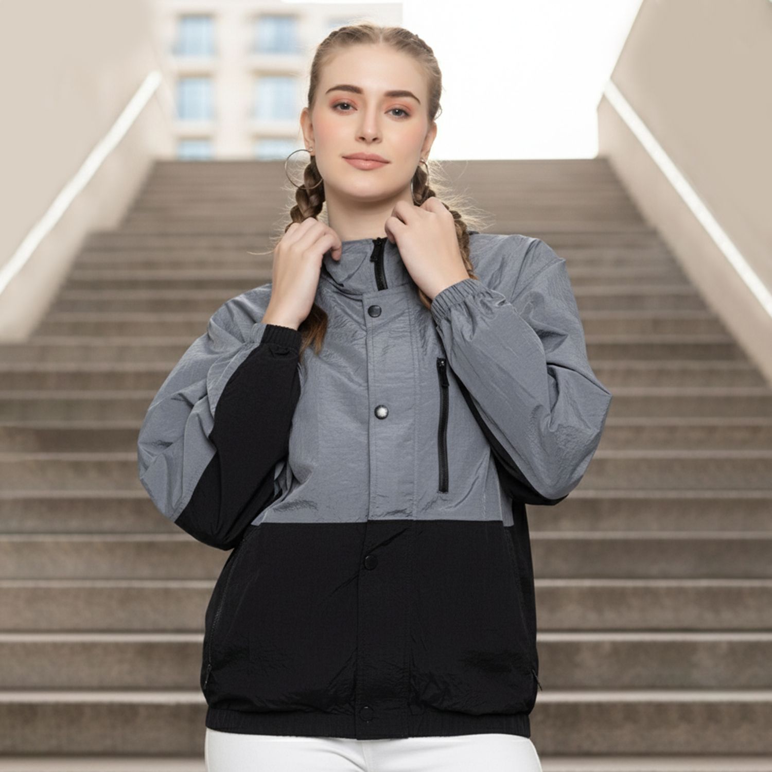 CHKOKKO Colorblock Women Wind Cheater-image-28