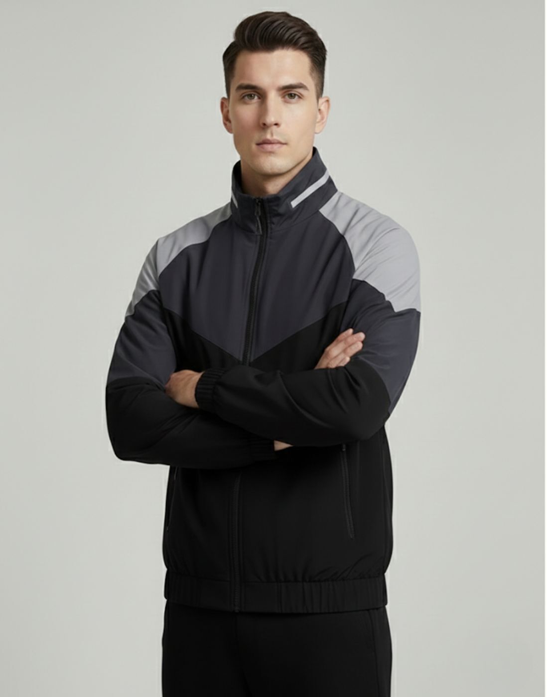 IANDT Men's Lightweight Full Sleeve Zipper Jacket Colorblock for Summer & Sport Colorblock Men Wind Cheater-picture-30
