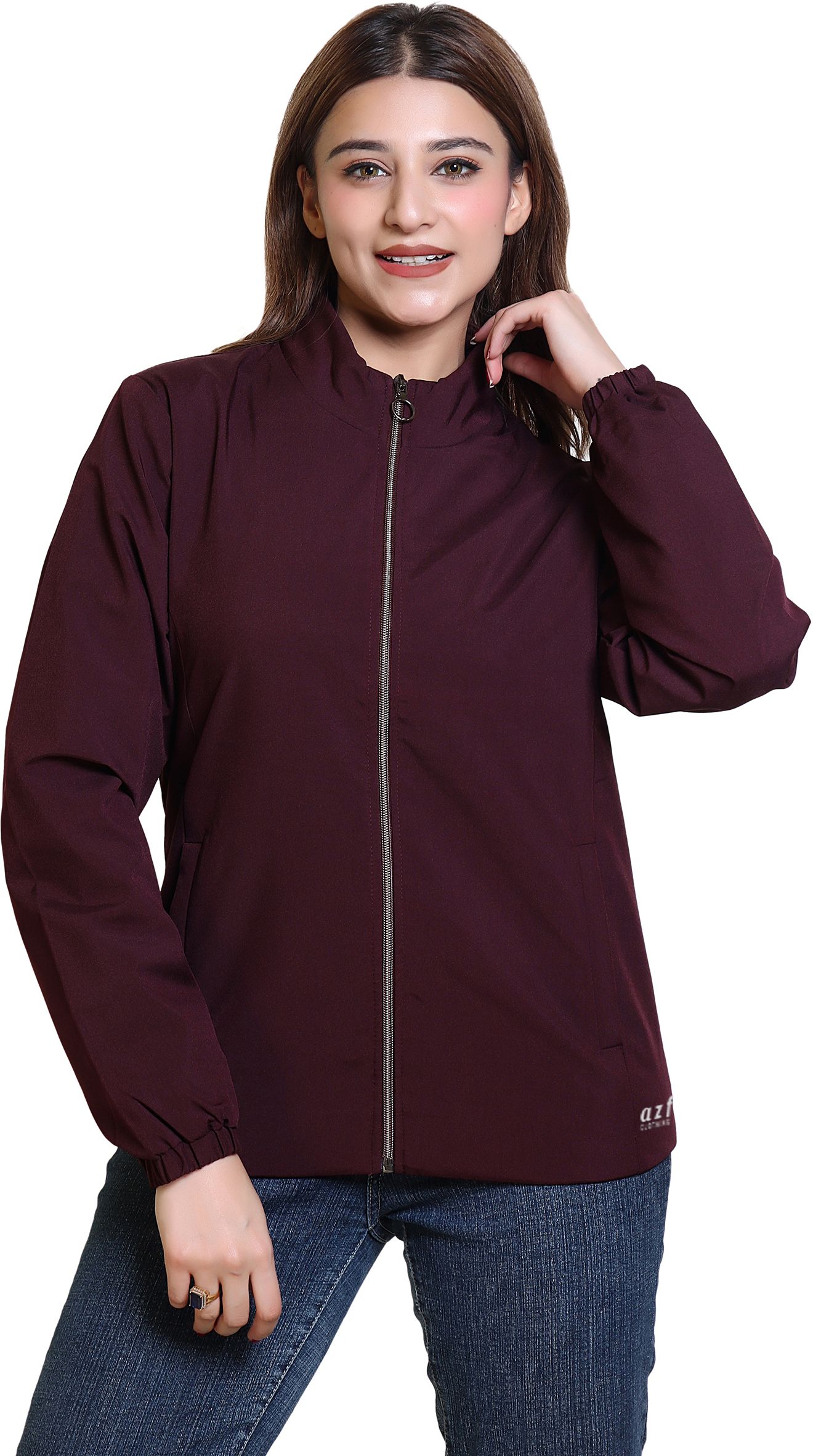 FASHIONLINE BY AZF Trendy zipper windcheater jacket Solid Women Wind Cheater