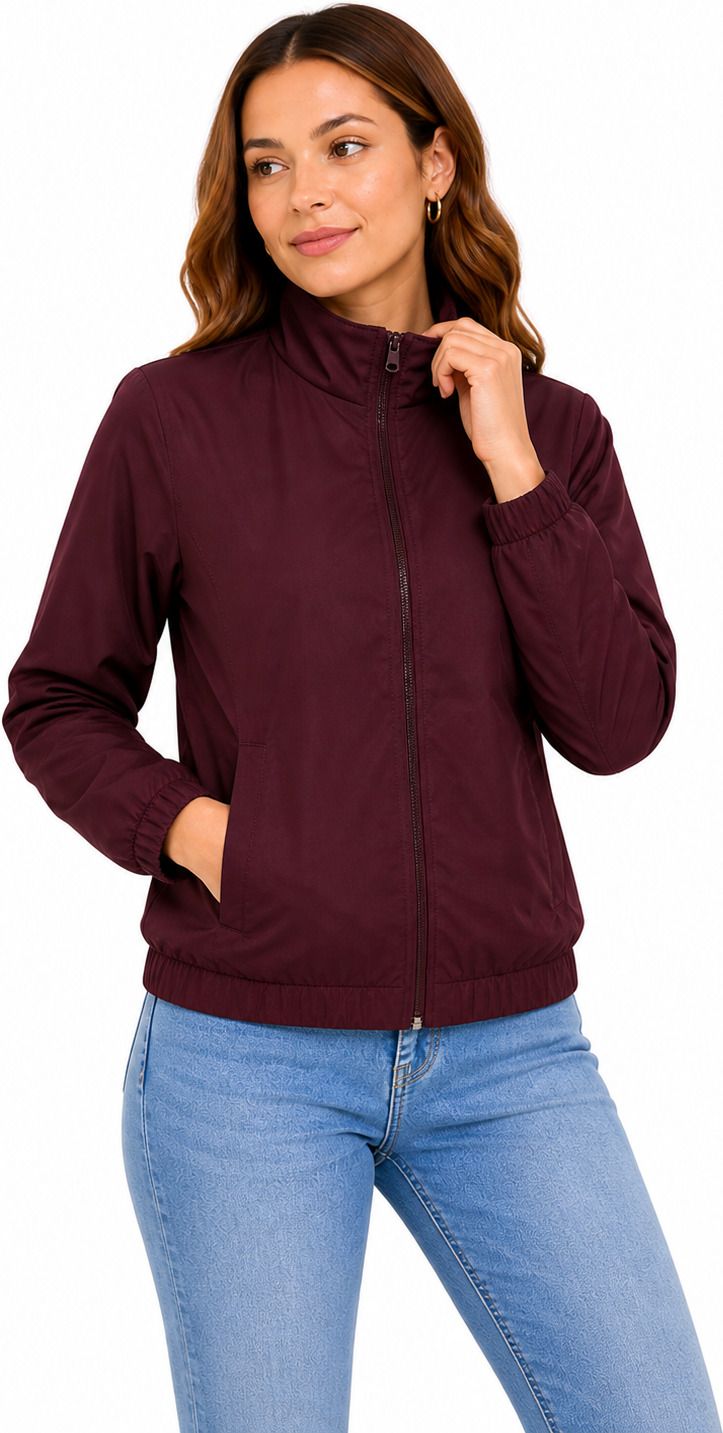 SNF Women’s Wine Full Sleeve Solid Women Wind Cheater-picture-19