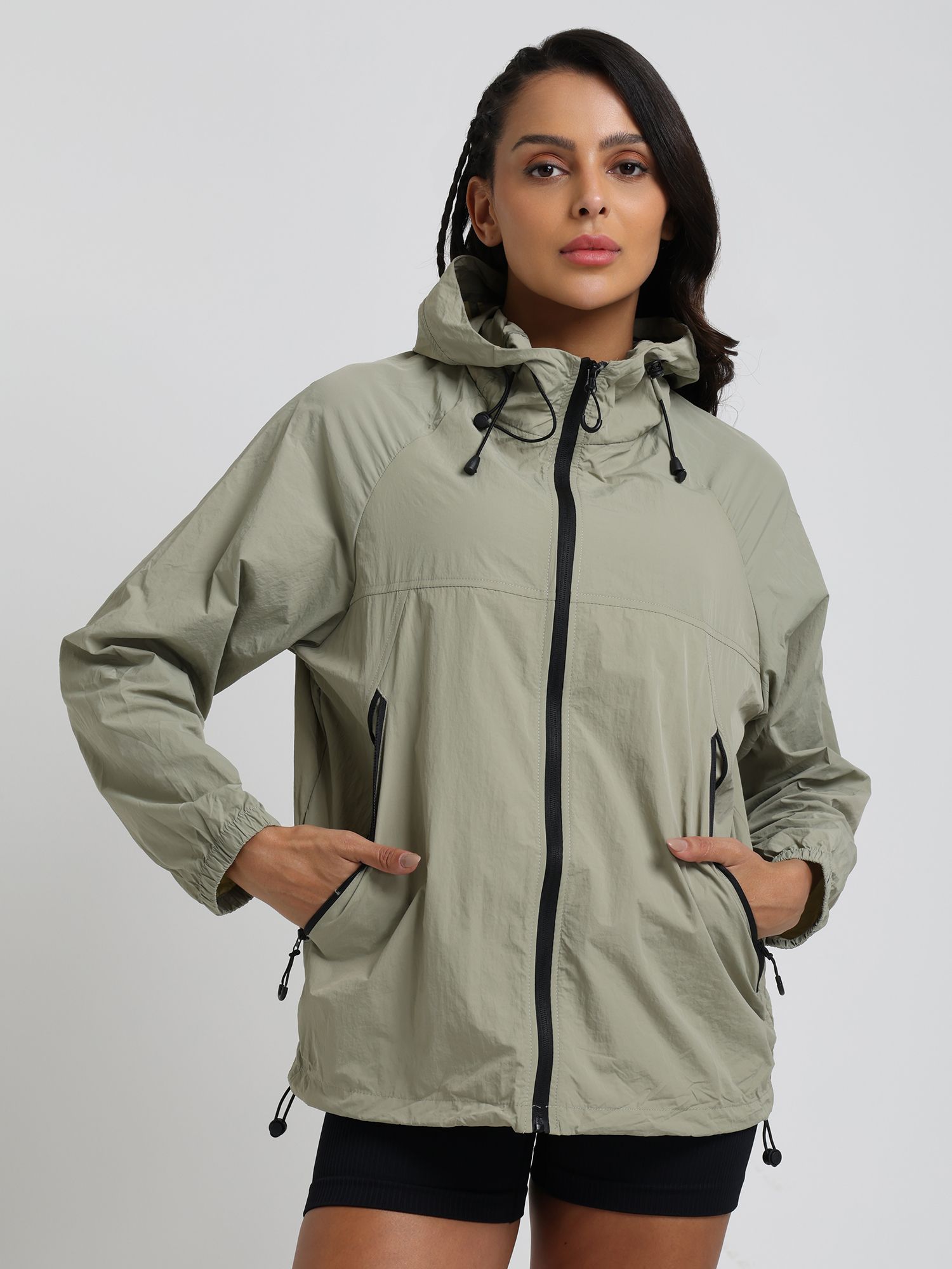 CHKOKKO Premium Windcheater With UPF 50+ Sun Protection Solid Women Wind Cheater-image-15