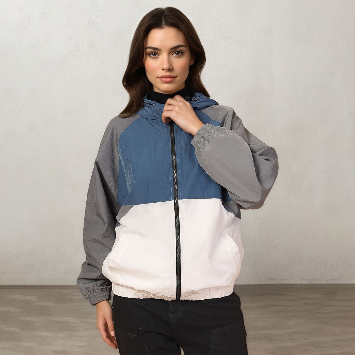 CHKOKKO Colorblock Women Wind Cheater-picture-41