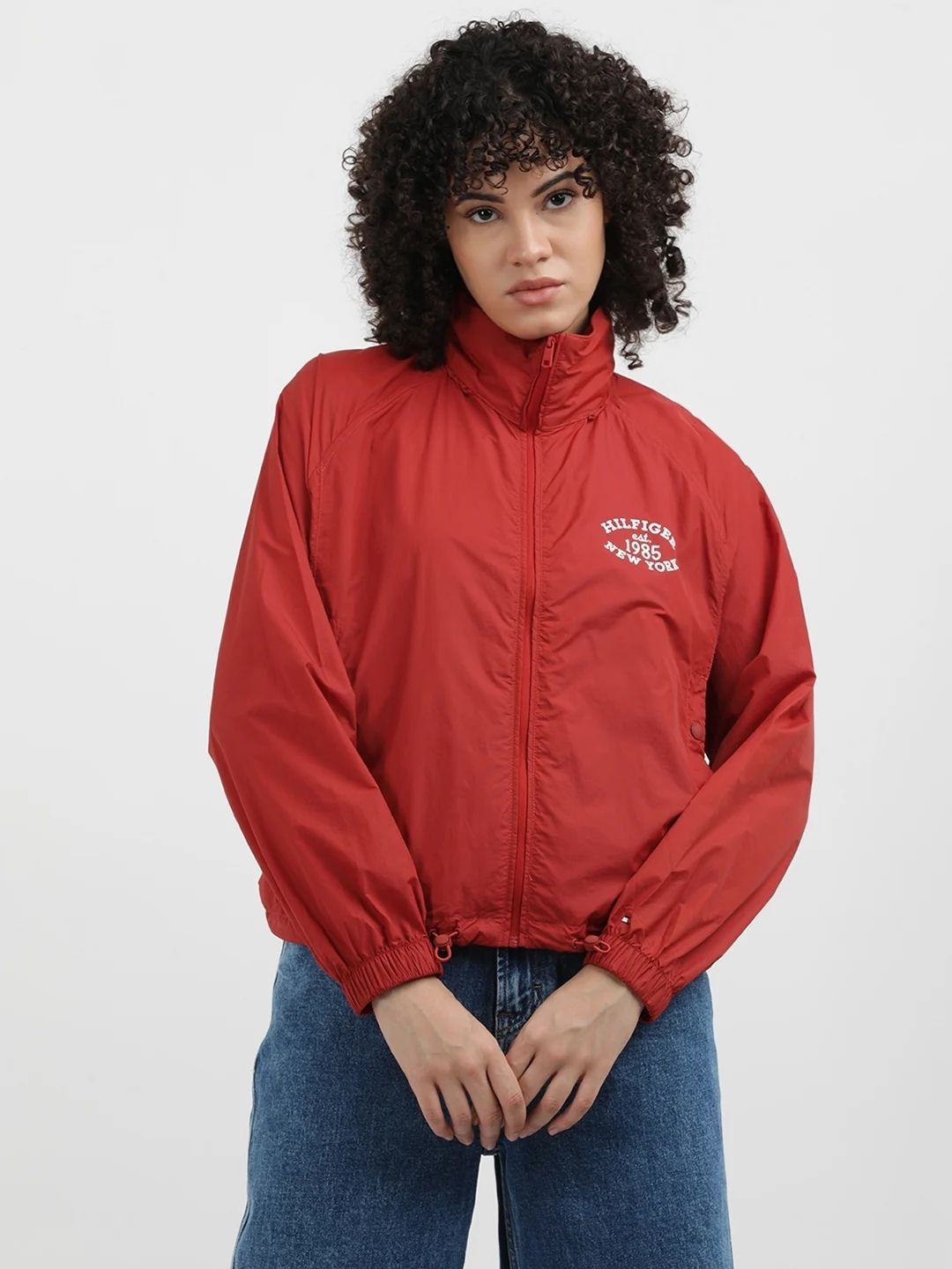 Tommy Hilfiger Relaxed Fit Polyamide High-Neck Windcheater Jacket Printed Women Wind Cheater-picture-13