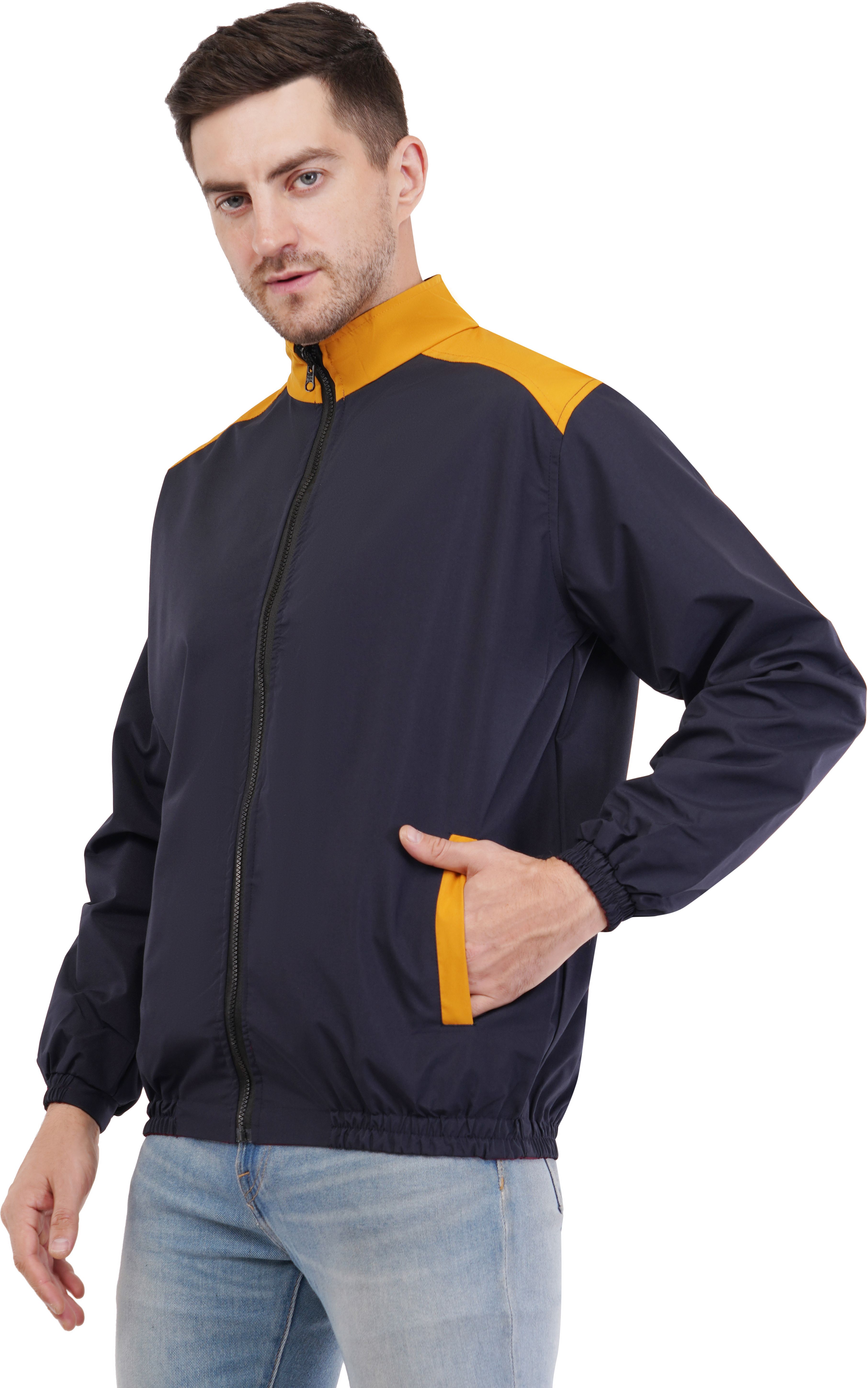 HouseOfCommon Trending Windcheater Stylish Full Sleeves Winter Sports Jacket Self Design Men Wind Cheater-picture-11