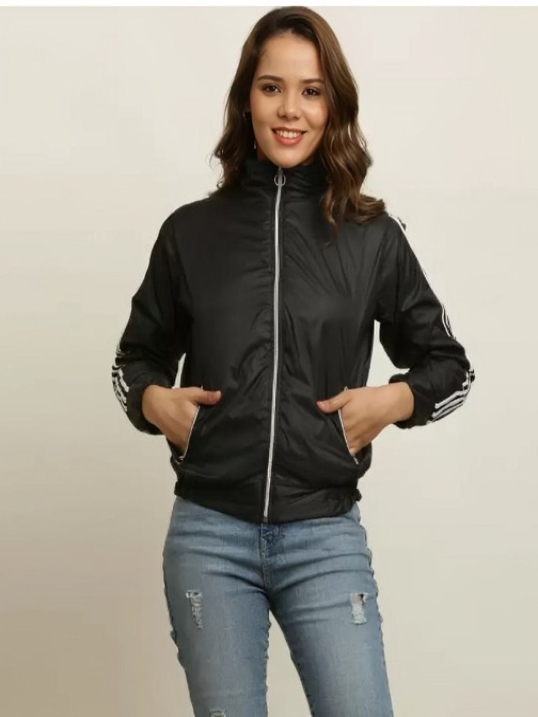 MAYKR Solid Women Wind Cheater