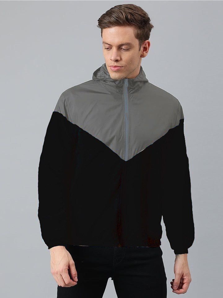Eddicted Solid Trending For Winterwear Colorblock Men Wind Cheater
