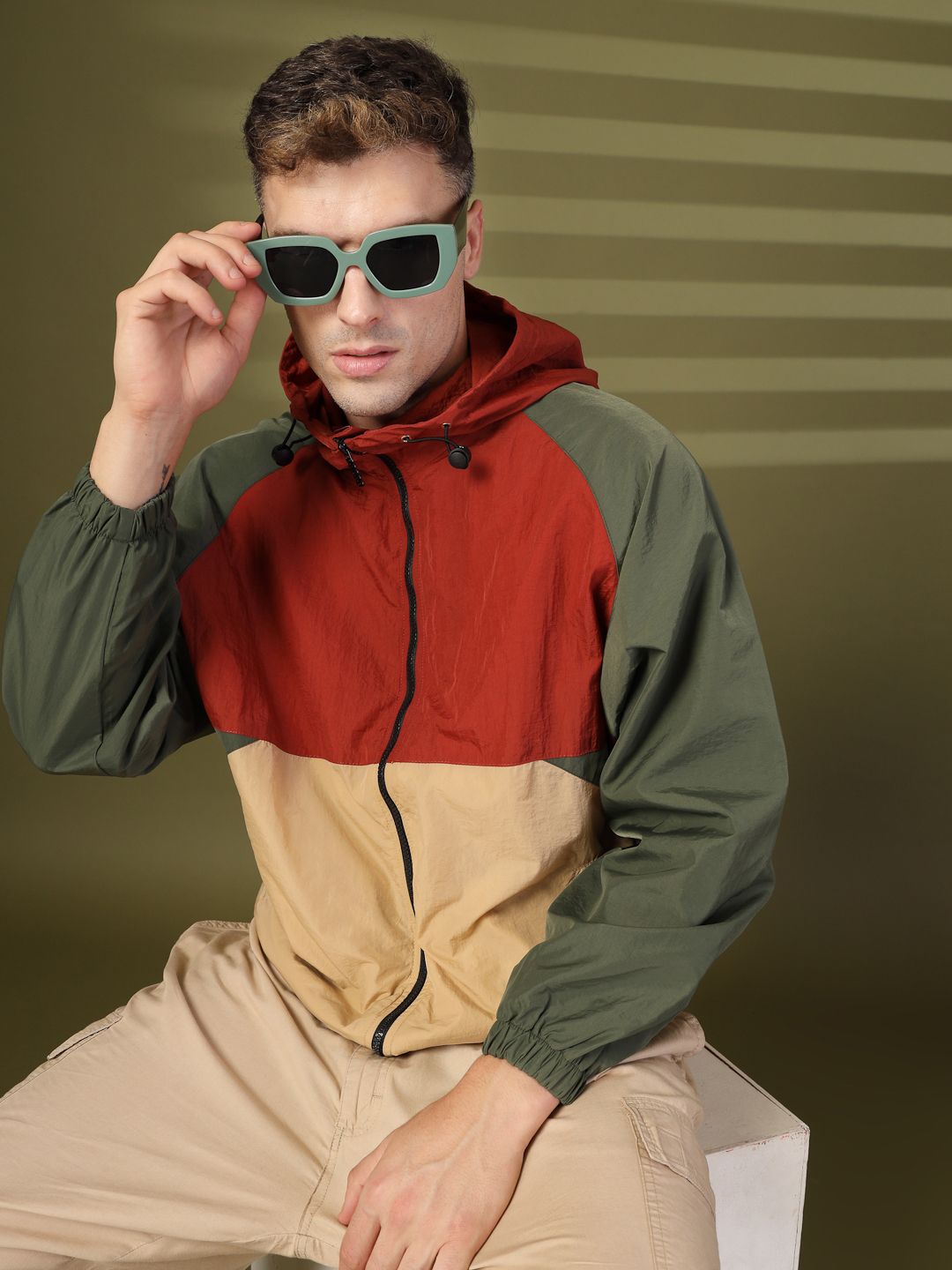 CHKOKKO MENWC11 Self Design Men Wind Cheater-picture-30