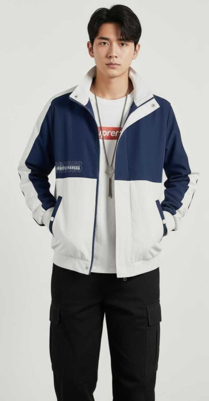 HEATGO MENS FASHION JACKET FULL SEELVES Colorblock Men Wind Cheater