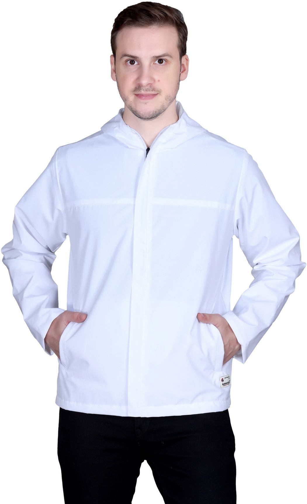 SANHOK Waterproof Polyester Windcheater Hooded Sports Running Travel Sunscreen Jacket Solid Men Wind Cheater-picture-19