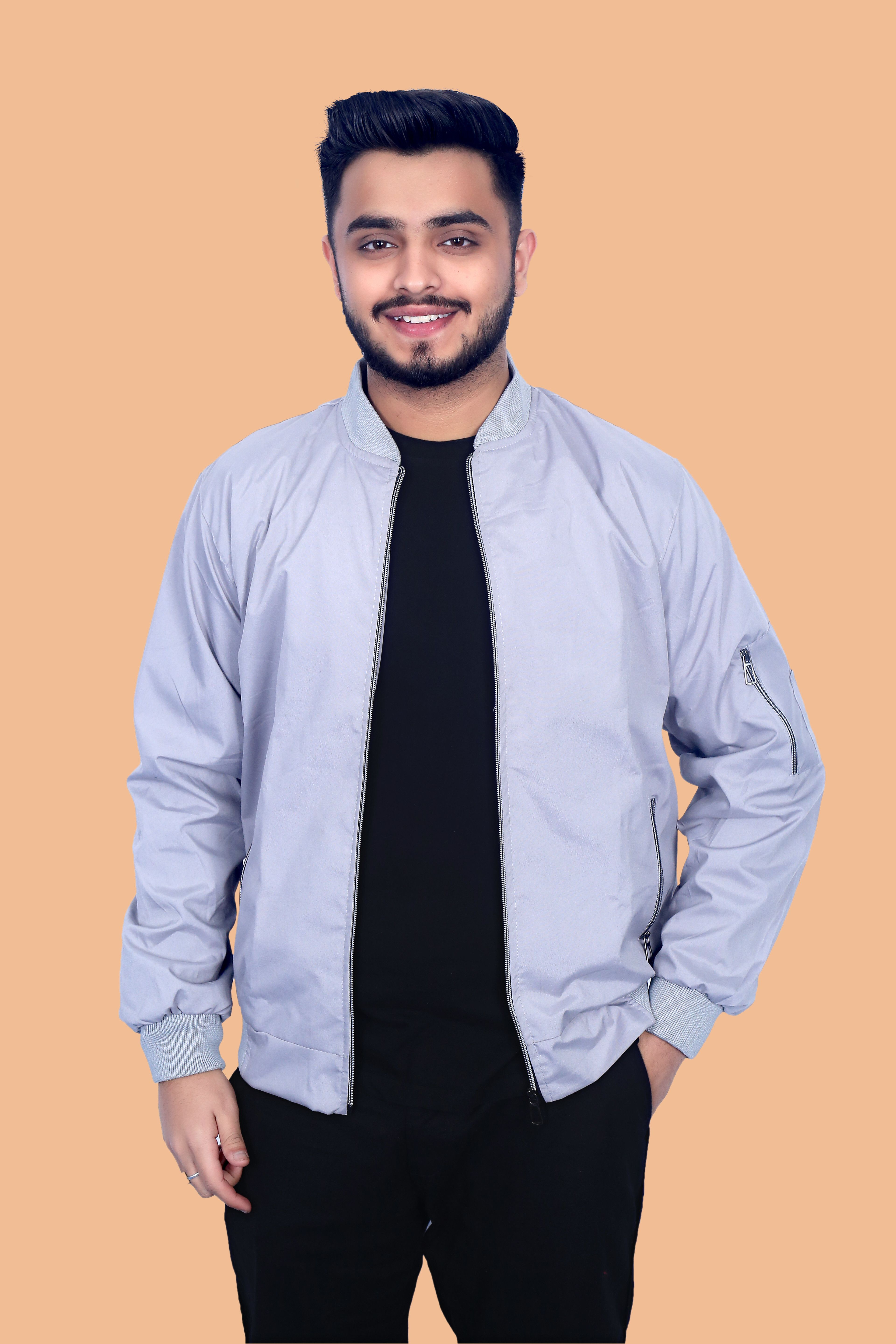 Mia Fashion Men's Summer Jacket Full Sleeves Zipper - UV Protection UPF 50+ jacket Solid Men Wind Cheater