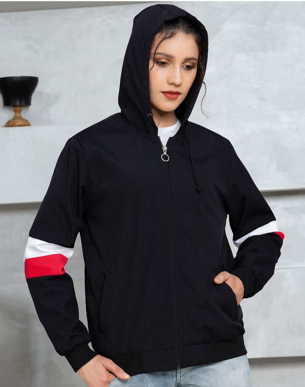 foxxboro Solid Women Wind Cheater-picture-34