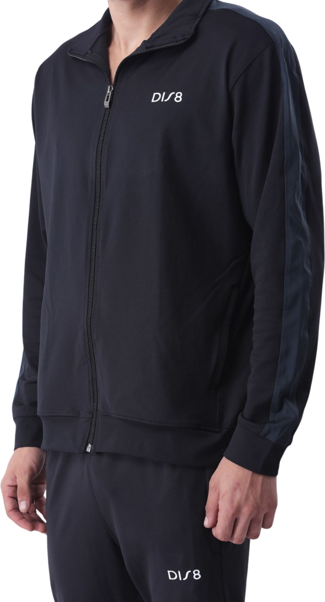 DIS8 Men Track Upper – Stretchable Lycra Sports Jacket Solid Men Wind Cheater-image-3