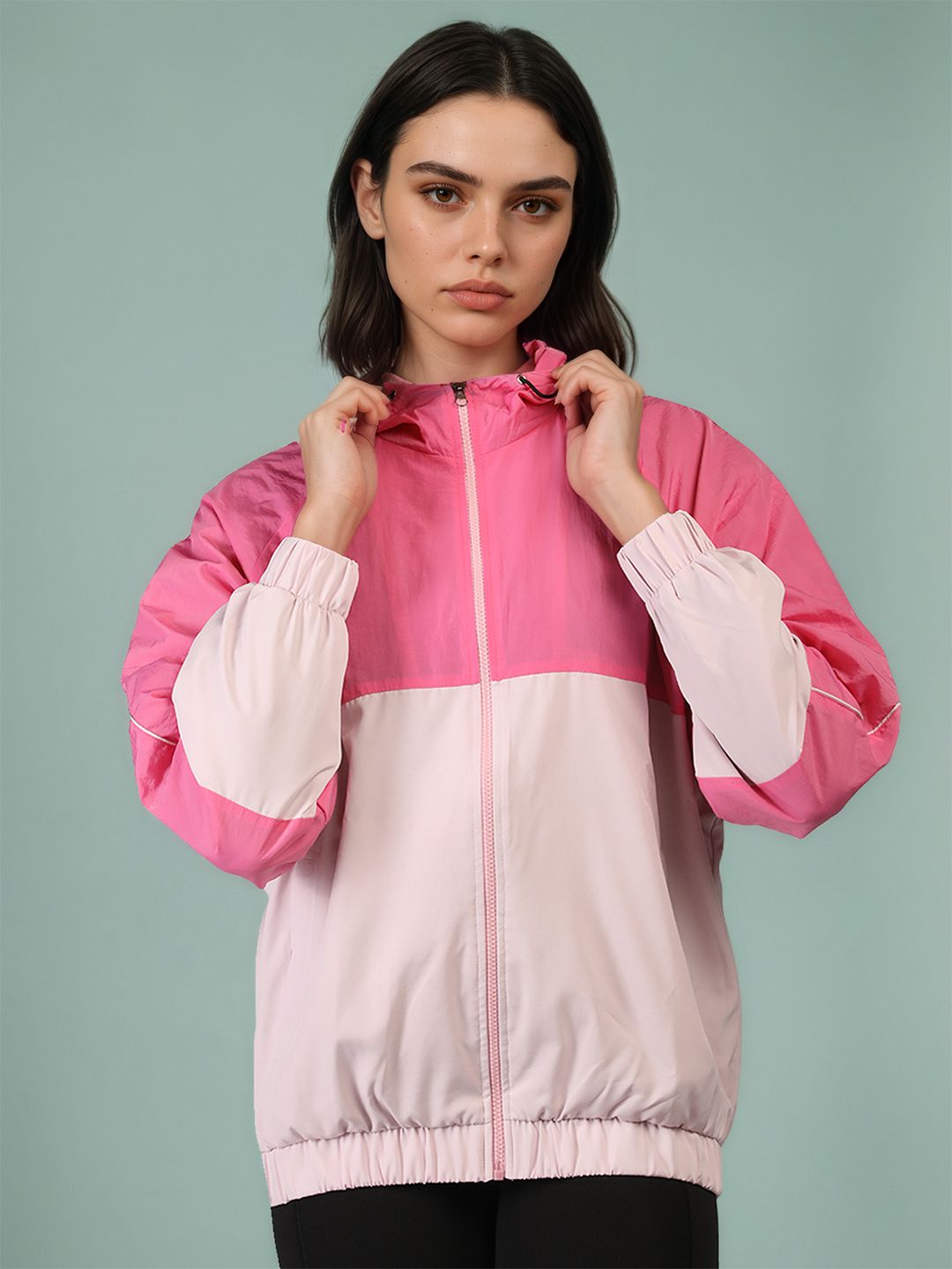 CHKOKKO Women Windcheater Colorblock Women Wind Cheater-image-12