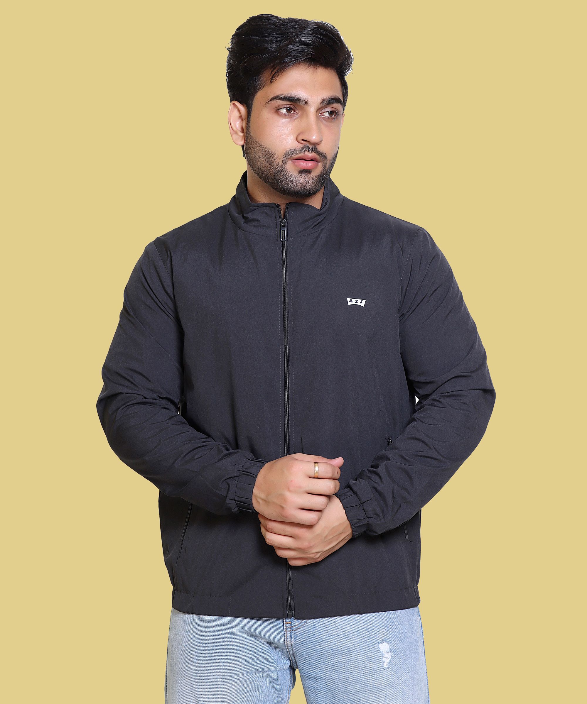 AZF Men's Casual Windcheater Solid Men Wind Cheater