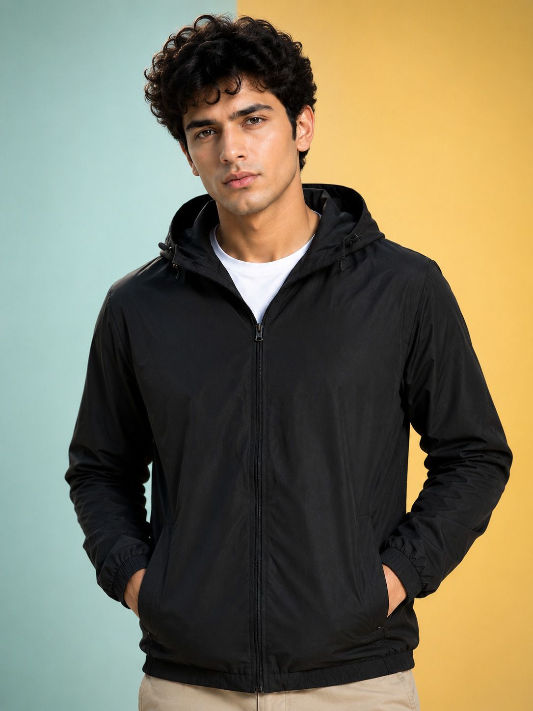 JKT Men Lightweight Training or Gym Bomber Jacket Solid Men Wind Cheater-picture-12