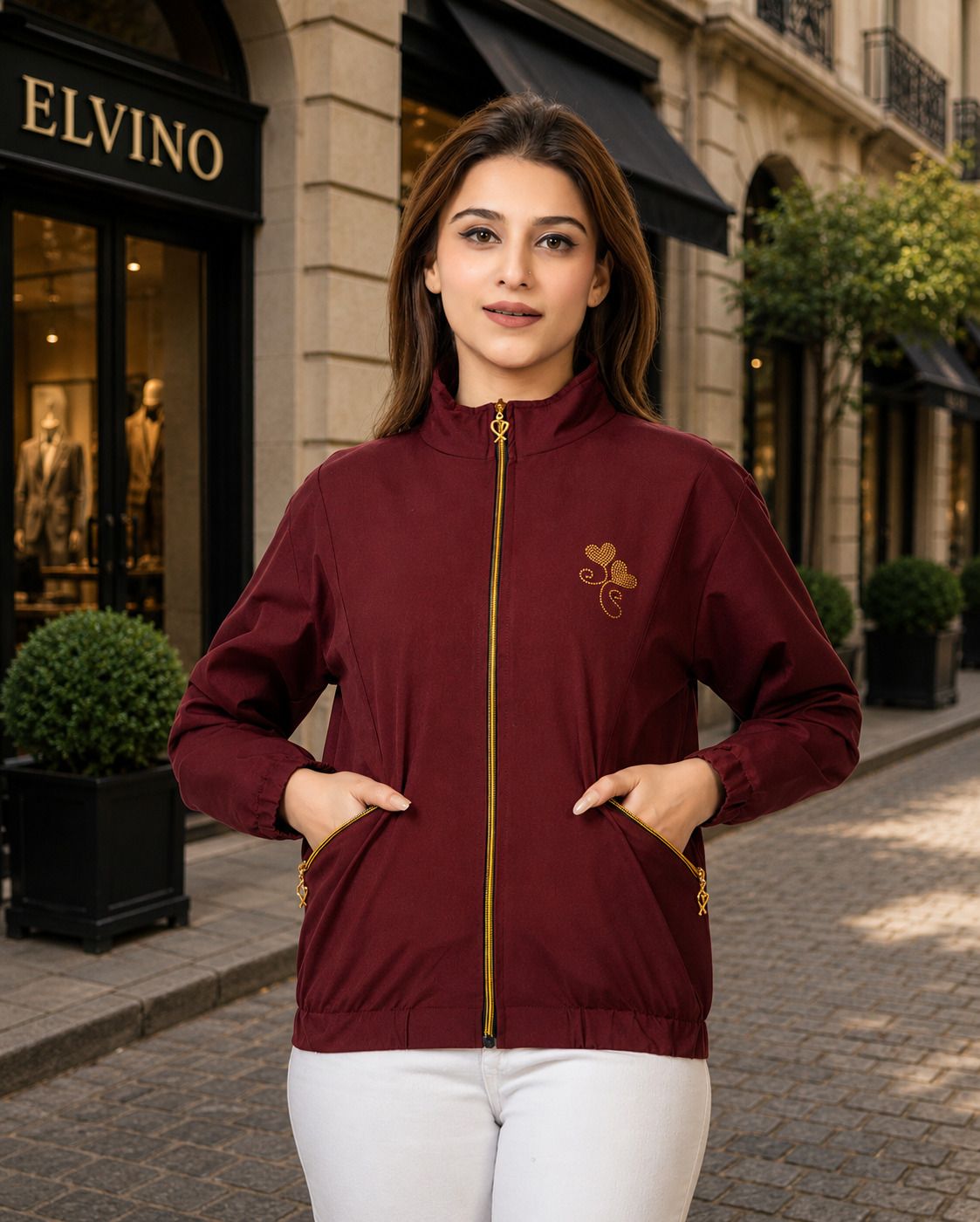 ELVINO ELVINO Solid Women Wind Cheater-picture-16