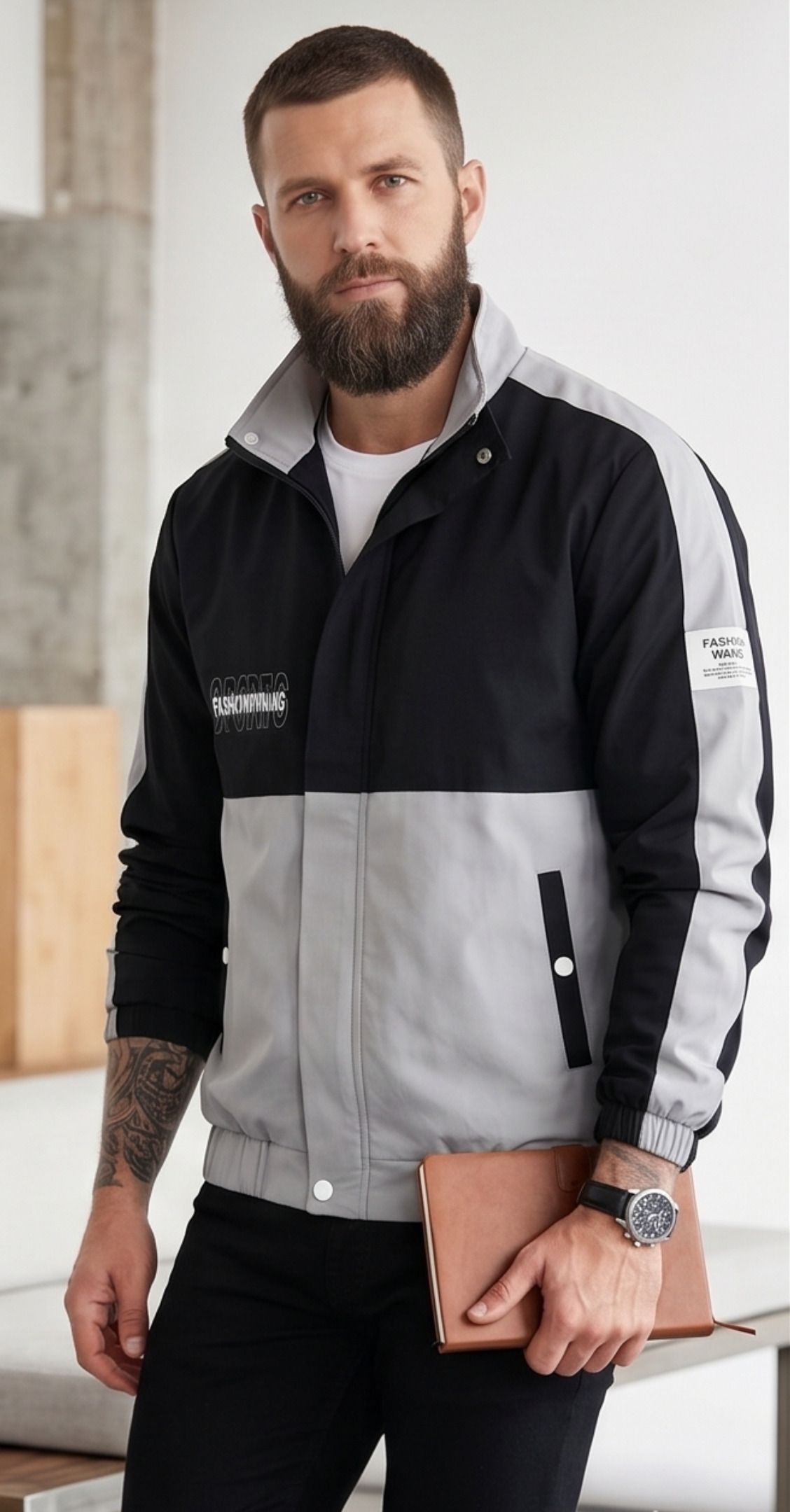 ARHAM TAG color block windcheater Colorblock Men Wind Cheater-image-4