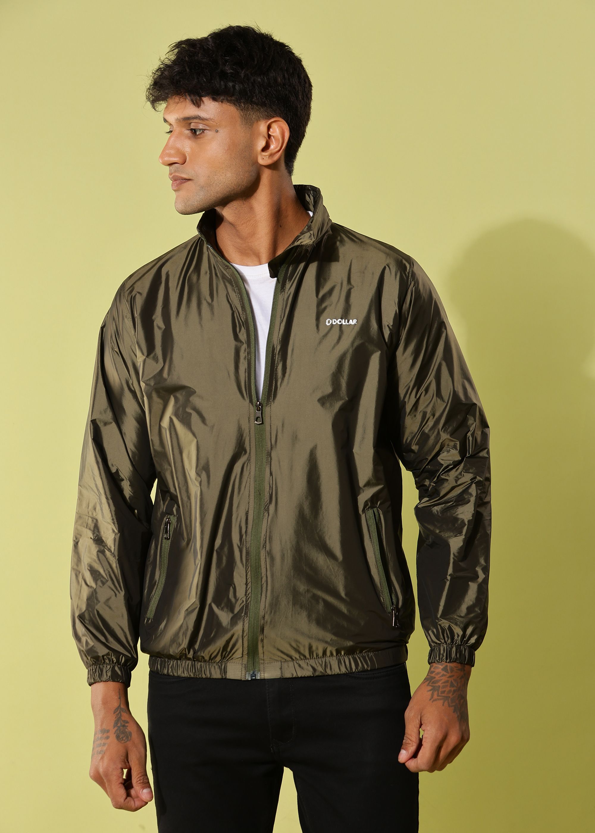 Dollar Lightweight Open Front Solid Men Wind Cheater-picture-20