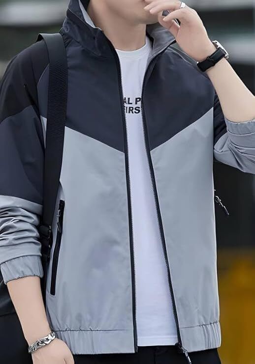 Mia Fashion Colorblock Men Wind Cheater