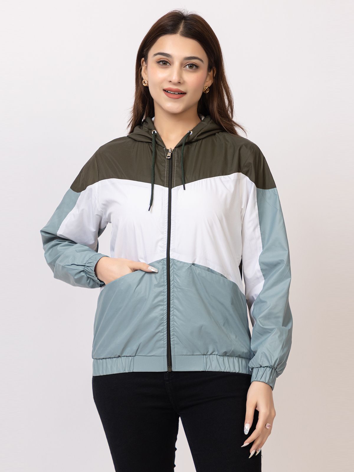 KAZZ K5211 Colorblock Women Wind Cheater-picture-24