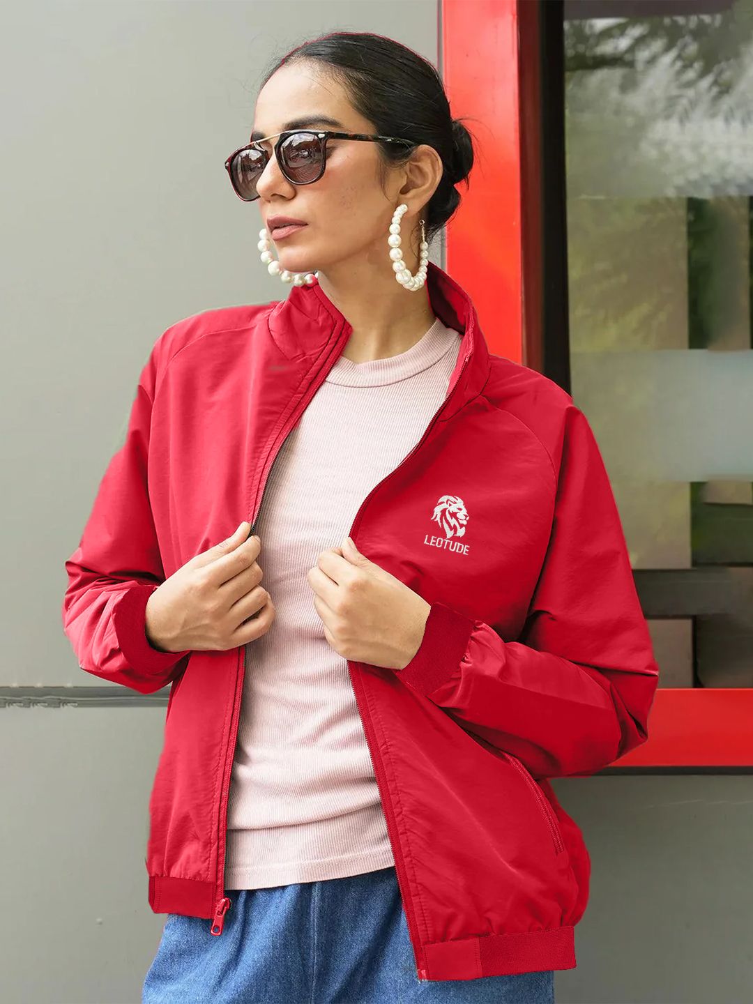 Leotude Solid Women Wind Cheater-picture-34