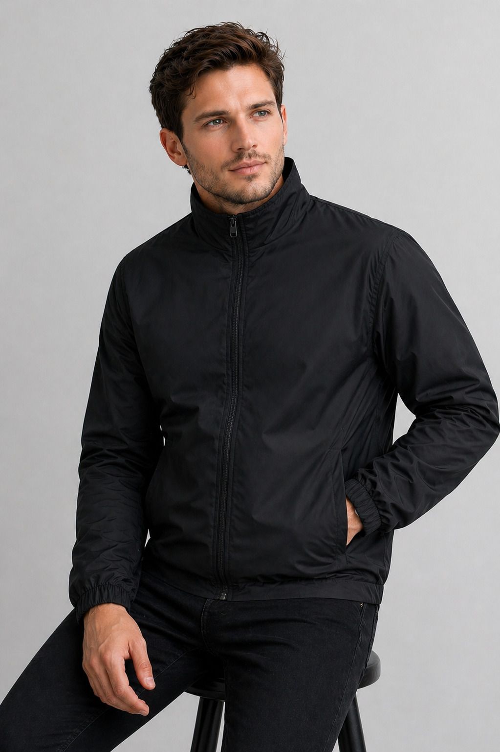 JKT Men Windcheater Training or Gym Sporty Jacket Solid Men Wind Cheater-picture-10