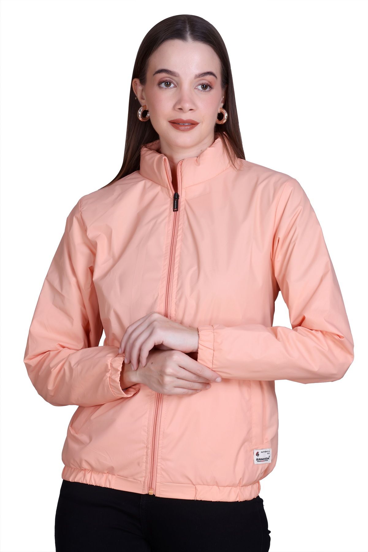 SANHOK Waterproof Polyester Windcheater Sports Gym Running Travel Sunscreen Jacket Solid Women Wind Cheater-picture-16