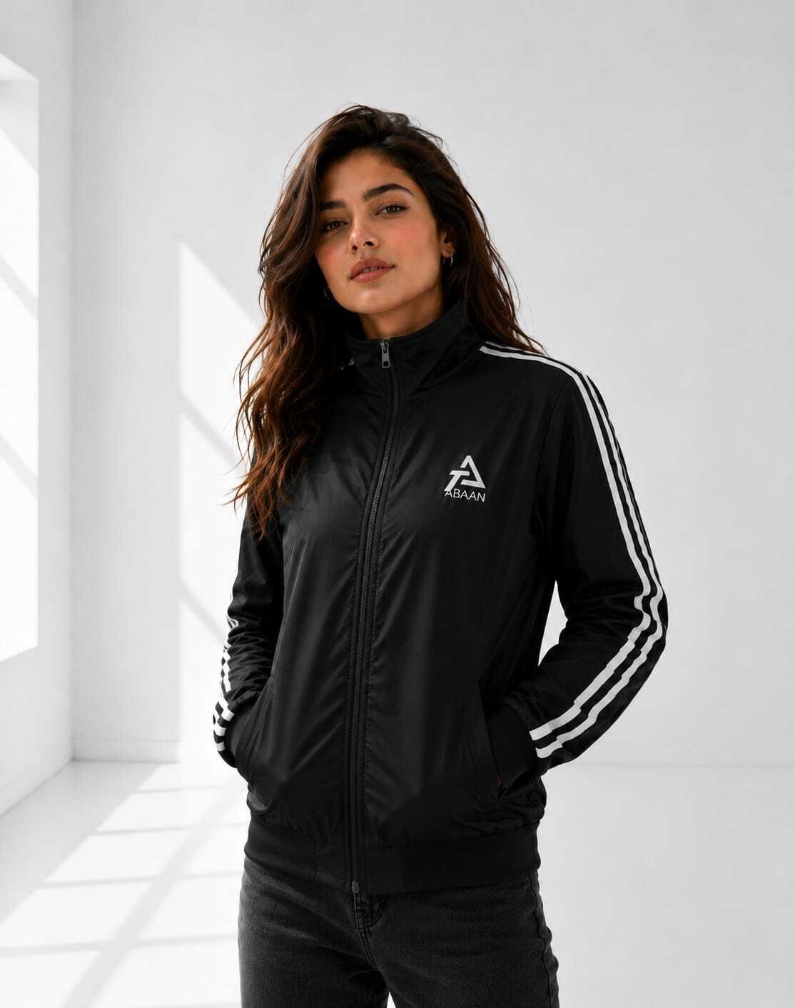 Abaan Solid Women Wind Cheater-image-9