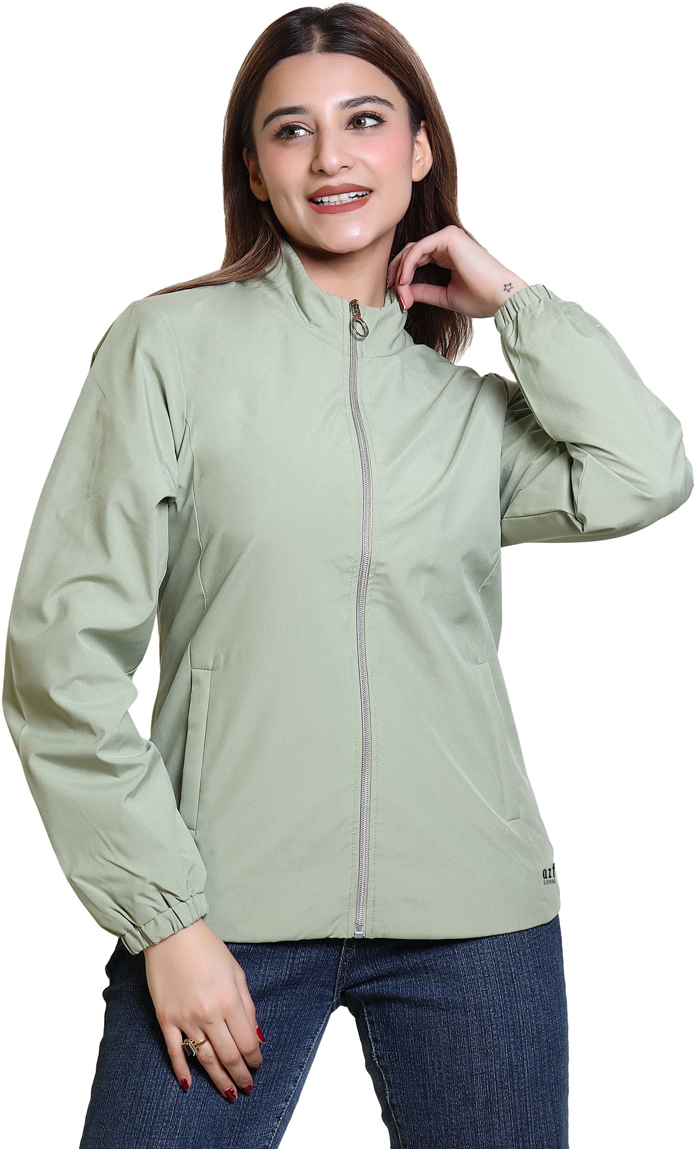FASHIONLINE BY AZF Trendy zipper windcheater jacket Solid Women Wind Cheater